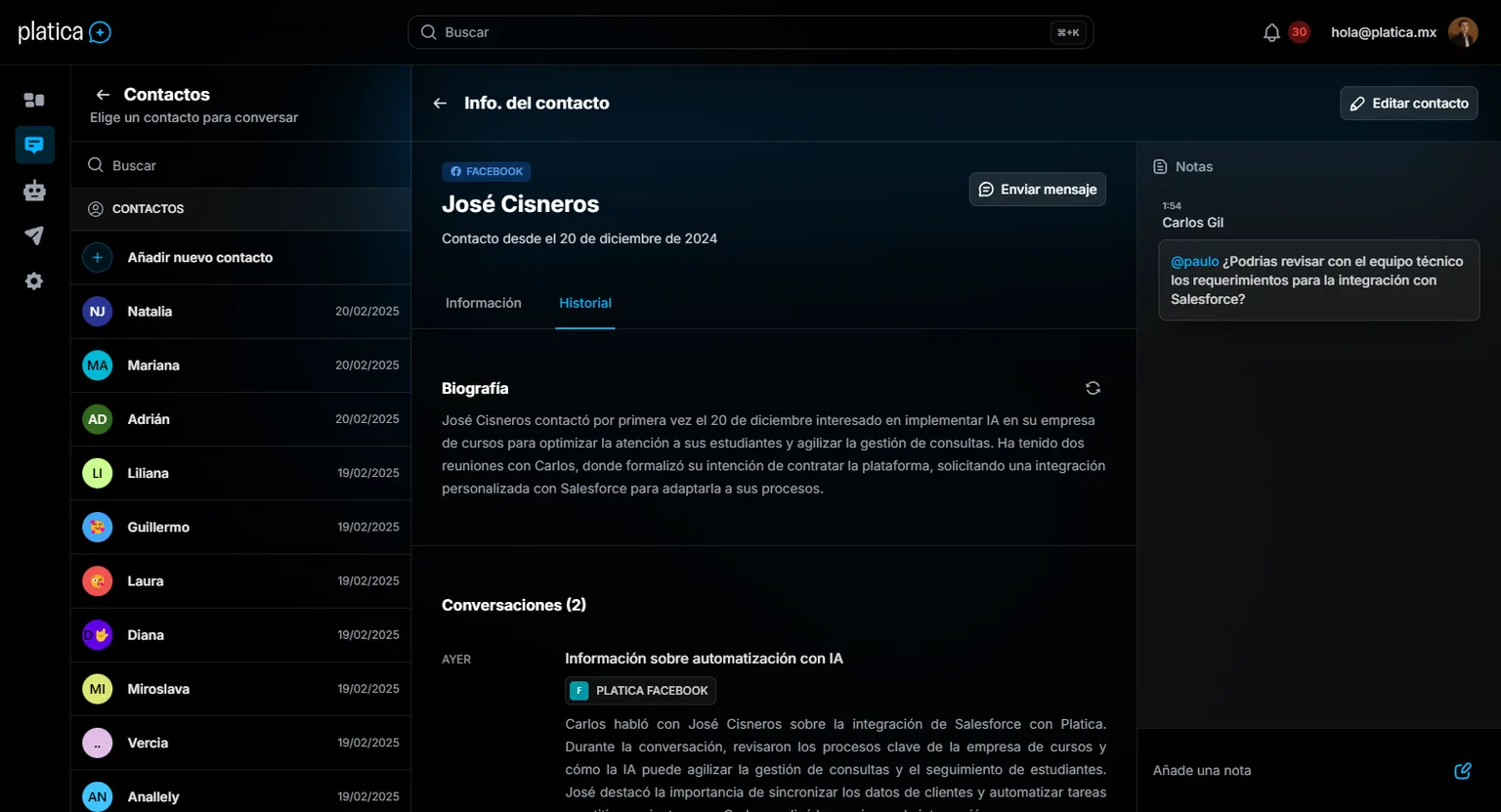Conoce a cada cliente